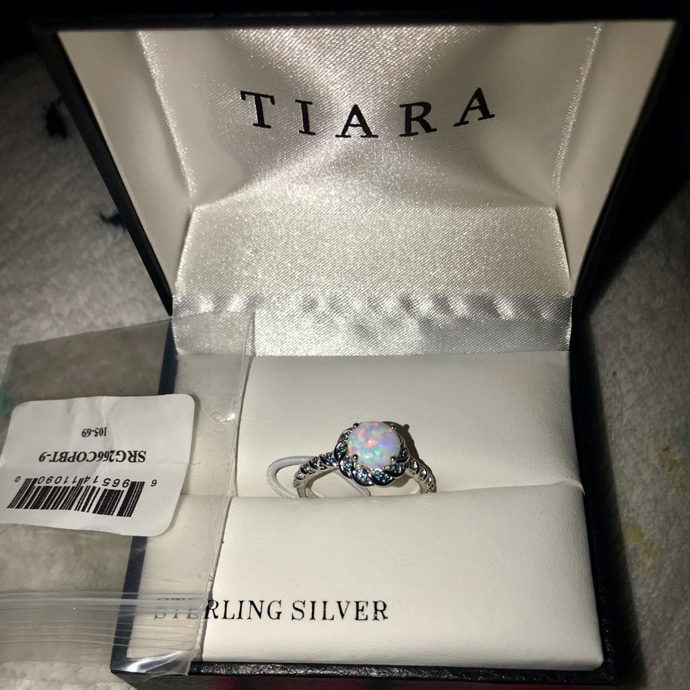 Lab-Created Opal & Blue Topaz Sterling Silver 9